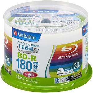 Verbatim VBR130RP50V1 BD-R (Video) 1回録画用 130分 1-6倍速 50枚スピンドルケース50P インク…｜pc-express