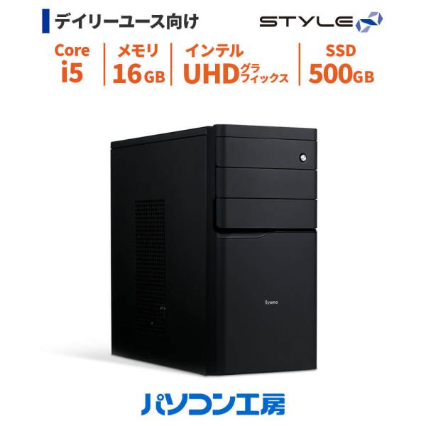 デスクトップパソコン 新品 Core i5-12400/16GB/500GB SSD/Windows...