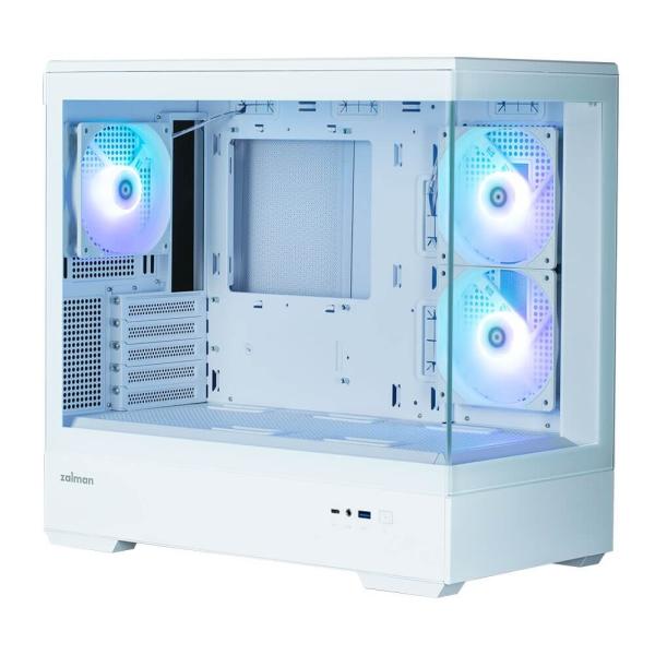 zalman P30 White 2面に強化ガラスパネルを採用したピラーレスデザイン ARGBファン...