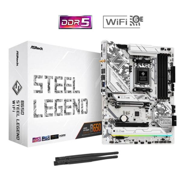 ASRock B650 Steel Legend WiFi AMD B650チップセット搭載ATXマ...
