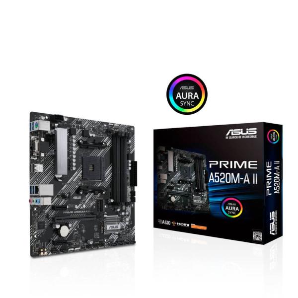ASUS PRIME A520M-A II AMD A520チップセット搭載MicroATXマザーボ...