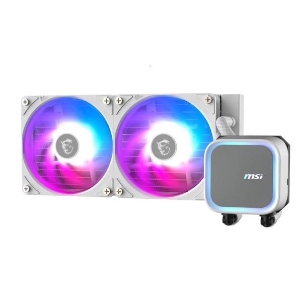 MSI MAG CORELIQUID A13 240 WHITE ポンプヘッドとファンにアドレサブル...