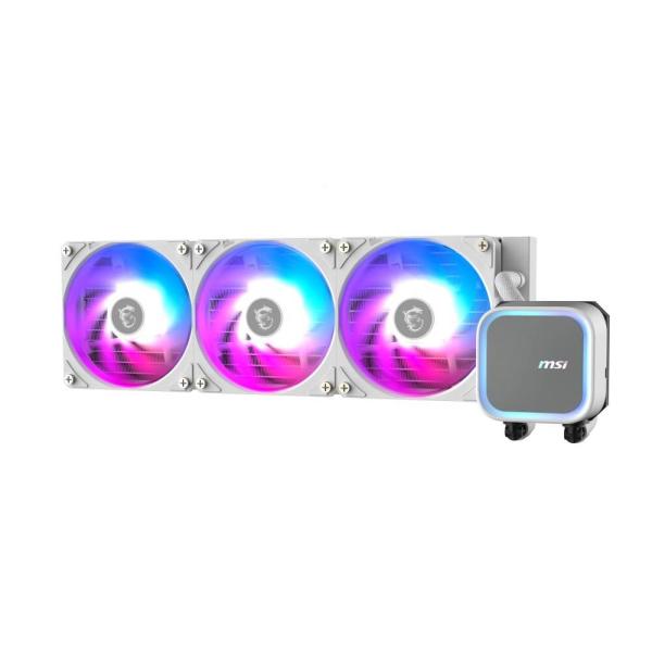 MSI MAG CORELIQUID A13 360 WHITE ポンプヘッドとファンにアドレサブル...