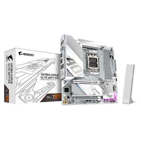 GIGABYTE X870M AORUS ELITE WIFI7 ICE AMD X870チップセッ...