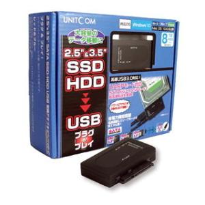 UNITCOM SATA用USB3.0変換アダプタ ( UNI-AD-SATAU3/N ) (パソコ...