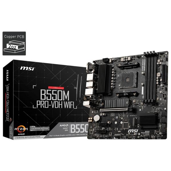 MSI B550M PRO-VDH WIFI AMD B550チップセット搭載 MicroATXマザ...