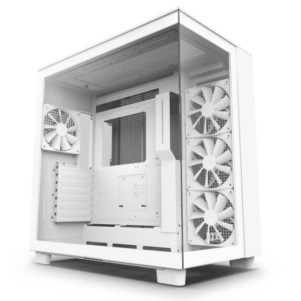 NZXT H9 Flow White CM-H91FW-01 デュアルチャンバー構造のミドルタワーケ...