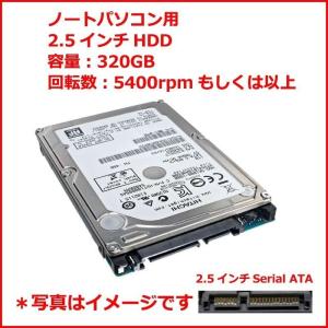 ノートパソコン用　中古ハードディスク　増設用交換用HDD 2.5インチSerial ATA 320GB 5400rpm以上 各メーカー 動作確認済　日本郵便で発送
