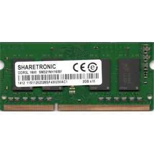 SHARETRONIC 低電圧メモリ(1.35v) PC3L-12800S (DDR3L-1600) 2GB SO-DIMM 204pin ノートパソコン用メモリ 型番：SM321NH16IBF 片面実装 (1Rx16) 動作保証品｜pc-parts-firm