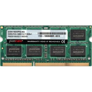 CFD販売 Panram PC3-12800S  8GB SO-DIMM 204pin ノートパソコン用メモリ 型番：D3N1600PS-8G  動作保証品