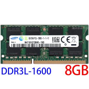 SAMSUNG 低電圧 1.35V PC3L-12800S (DDR3L-1600) 8GB 2Rx8 PC3L-12800S-11-11-F3 SO-DIMM 204pin ノートPC用 型番：M471B1G73BH0-YK0 動作確認済み品【中古】｜pc-parts-firm