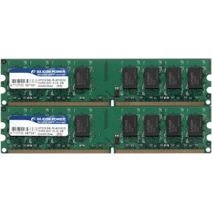 シリコンパワー (Silicon Power) PC2-6400 (DDR2-800) 2GB x 2枚組み 合計4GB 240pin DIMM 4G Kit デスクトップパソコン用メモリ【中古】｜pc-parts-firm