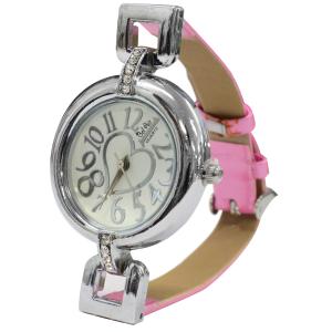 レディース腕時計 防水 シンプル ハート ウォッチ シルバー × ピンク｜pc-parts