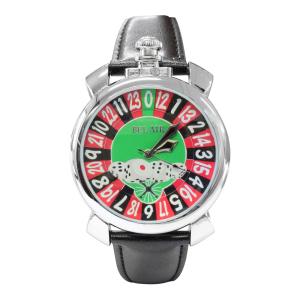 メンズ 腕時計 時計 レディース ウオッチ ルーレットモチーフ 48mmトップビッグフェイス腕時計 シルバー＆ブラック｜pc-parts