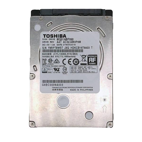 東芝【Toshiba 】内蔵HDD500GB 5400 rpm 動作品　2.5インチ　HDD 動作保...