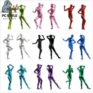 全身タイツ シルバー 光沢のある ゼンタイ cosplay 通気