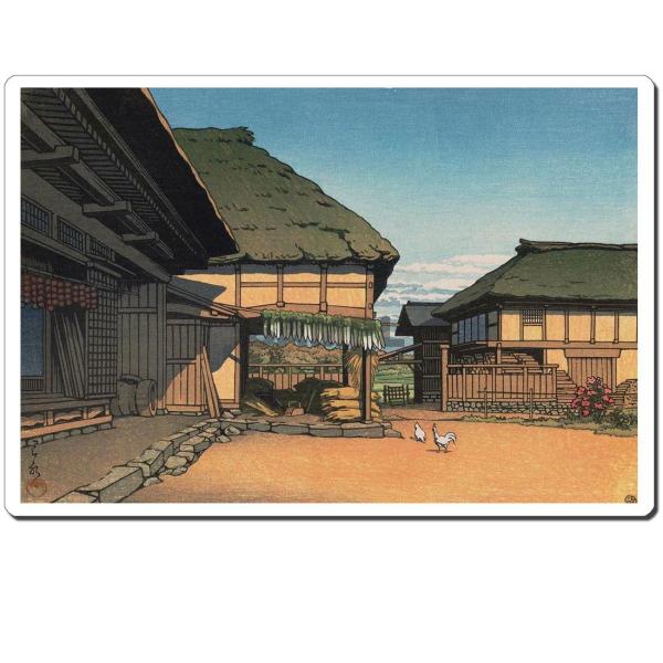 マウスパッド オリジナル 浮世絵 浮世絵マウスパッド 12015 川瀬巴水 - 農家の秋（宮城県愛子...