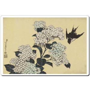 マウスパッド オリジナル 浮世絵 浮世絵マウスパッド 4007 紫陽花に燕 葛飾北斎 卓出