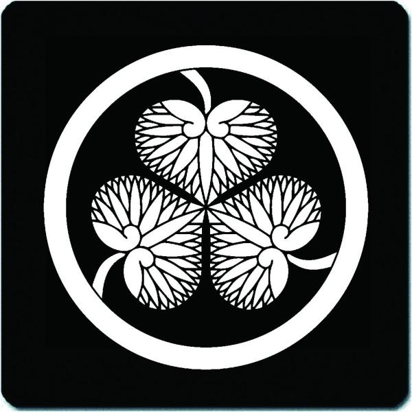 家紋コースター 酒井忠次 三葉葵 11cm x 11cm KC11-3199-01W　白紋