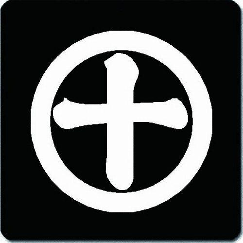 家紋シール 0627_丸に十の字 10cm 2枚セット 角型 白紋 KS10-0627W