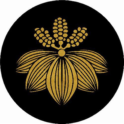 家紋シール 3758_車前草紋 直径10cm 2枚セット 丸型 金紋 KS10M-3758