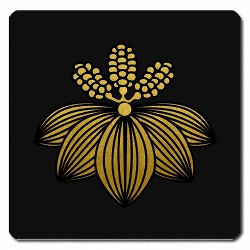 家紋シール 3758_車前草紋 24cm 角型 金紋 KS24-3758