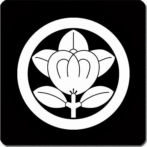 家紋シール 4395_丸に橘 24cm 角型 白紋 KS24-4395W