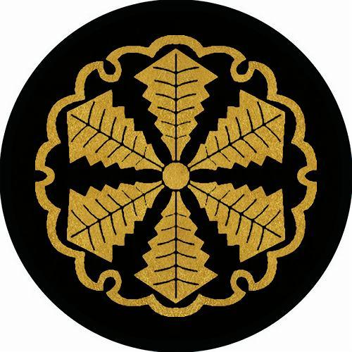 家紋シール 2094_雪輪に薺 直径3cm 4枚セット 丸型 金紋 KS34M-2094