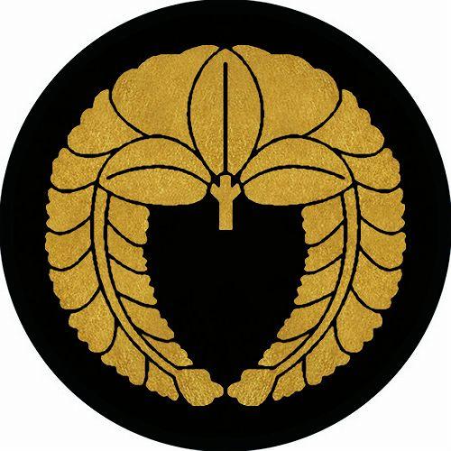 家紋シール 0272_下がり藤 直径4cm 4枚セット 丸型 金紋 KS44M-0272