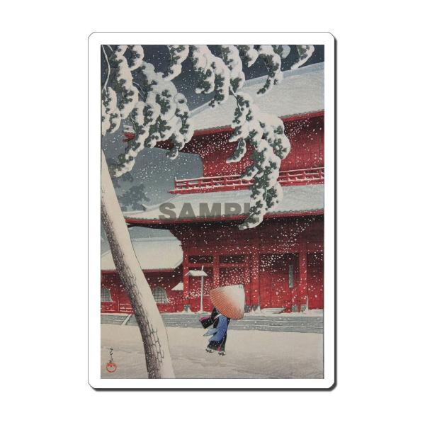 マウスパッド オリジナル 浮世絵 浮世絵マウスパッド 薄ぴた U12006 川瀬巴水 - 芝 増上寺