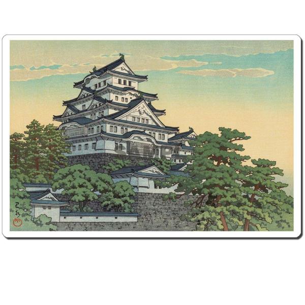 マウスパッド オリジナル 浮世絵 浮世絵マウスパッド 薄ぴた U12017 川瀬巴水 - 姫路城