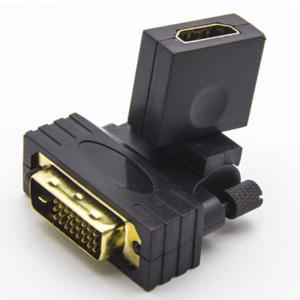 (DVI 24+1 ) or ( DVI 24+5) 選択可 HDMI L字型 変換アダプタ 90°-270°(DVIオス・標準HDMIメス)角度自由調整変換アダプタ【送料無料】｜pcastore
