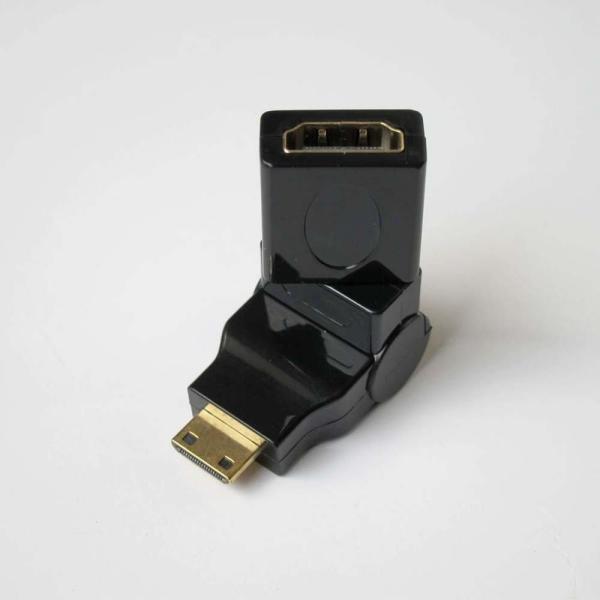 Mini HDMI to HDMI 90°-270° L字型変換アダプタ(ミニオス・標準メス) 角度...