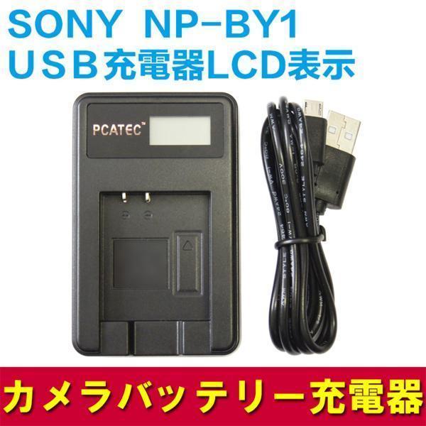 SONY NP-BY1対応 国内新発売・USB充電器　LCD付4段階表示仕様