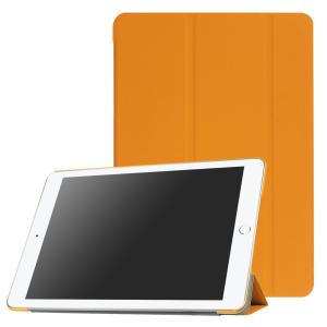 iPad ケース iPad5 / iPad6 / iPad Air1 / iPad Air2 兼用 三つ折スマートカバー PUレザー アイパッド カバー スタンド機能　オレンジ｜pcastore