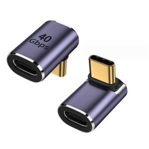 USB 4.0 Type C 変換アダプタ1個  40Gbps高速転送 PD100/5A急速充電 90度 8K@60Hz映像出力対応  直角90°型オスメス(仕様4)｜pcastore