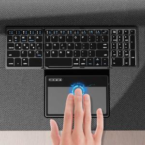 ポータブル 折りたたみ ワイヤレス ブルートゥース キーボード /大型タッチパッドとテンキー搭載 / For iOS Windows Andoid Mac OS デバイス ワイヤレス