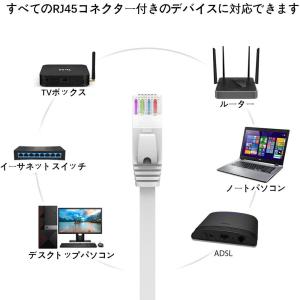 通信ケーブル 2m 高速LANケーブル 扁平形...の詳細画像2