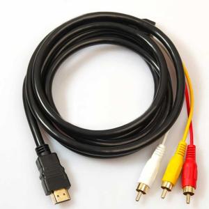 HDMI A/M to RCA3 変換ケーブル 金メッキ コンポーネントケーブル テレビ ビデオ端子 （1.5m） (HDMI A/M TO RCA3)｜pcastore