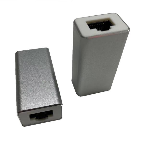 LANケーブル 延長コネクタ　シルバー cat7 cat6 RJ45 中継コネクタ ギガビット対応シ...