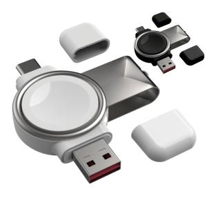 【送料無料】アップルウォッチ 2in1 磁気充電器 Apple watch充電器 USB-C & USB-A  急速充電 Apple Watch Serise 7/SE/6/5/4/3/2/1｜pcastore