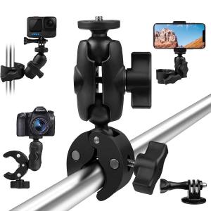 ゴープロ GoPro HEROシリーズ 他 アクションカメラ  スマホ デジカメ 対応 マウント付きスーパークランプマウント 1/4スレッドネジ｜pcastore