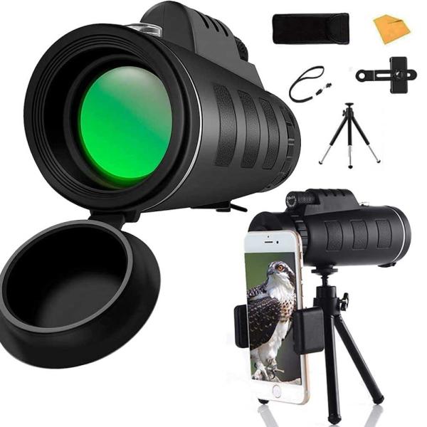 スマホ用 三脚付き 単眼鏡 望遠鏡 40X60高倍率 高透過率 ズーム BAK4プリズム 広角レンズ...