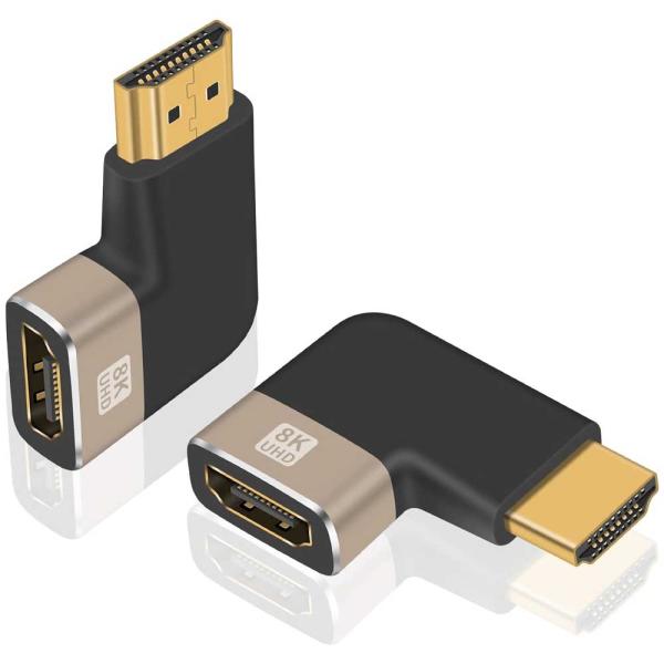HDMIアダプターエクステンダーコネクタ HDMI L型変換アダプタ 8K L字型HDMI変換アダプ...