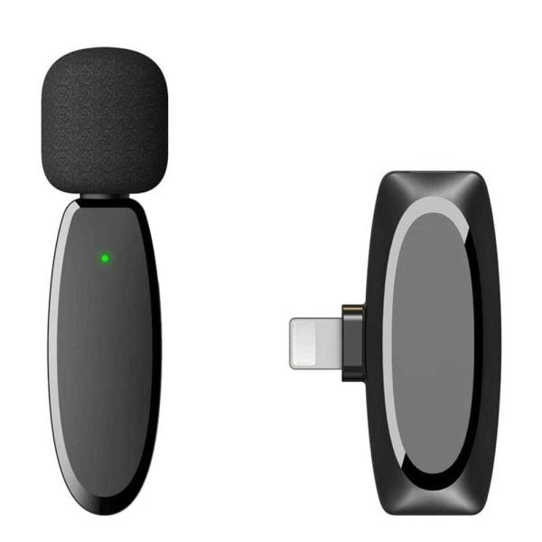 ラペルマイクロフォン ワイヤレス360°全方向 プラグ＆プレイ APP不要 外付けマイク ステレオ ...