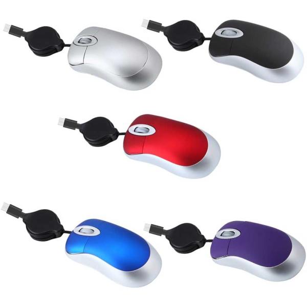 【 USB Type-C マウス】ミニマウス  有線 巻き取り式 小型マウス 1000DPI 光学式...