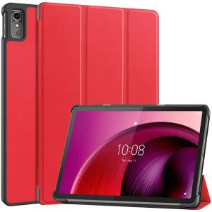 【送料無料】ソフトバンク Lenovo TAB7 （ A301LV）5G対応 10.6インチ タブレット ケース カバー マグネット開閉式 スタンド機能 三つ折 レッド｜pcastore