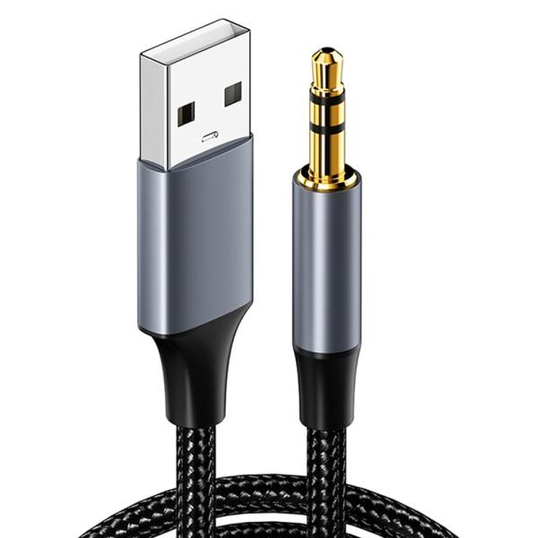 3.5mmオーディオ - USB 音声変換ケーブル 80cm ステレオオーディオケーブル ヘッドフォ...