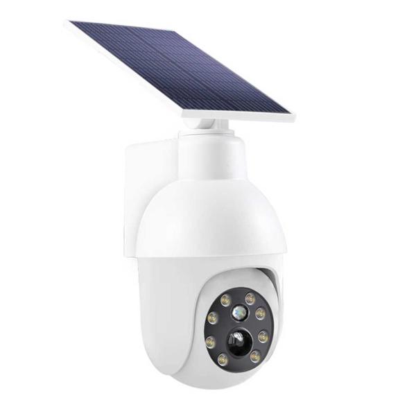 屋外 ソーラーモニタライト 人感センサー 防犯カメラ型 ダミーカメラ 赤光威嚇 IP64防水防塵 電...