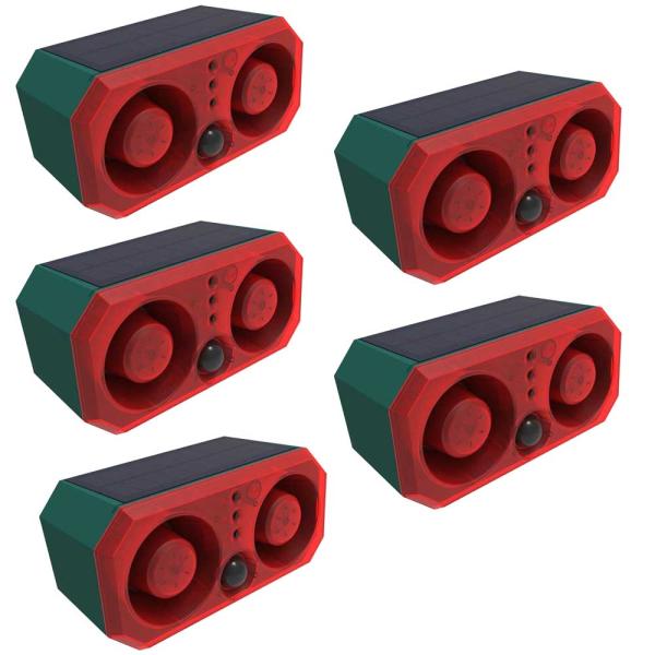 【5個セット】防犯アラーム ソーラー 人感センサー リモコン付 空き巣 熊対策 防犯センサー 録音機...